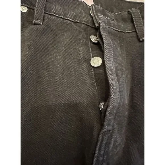 REVICE Women's Black Denim Straight Leg Rose & Dragon Jeans Button Fly 28 - Picture 6 of 8